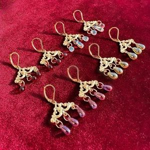 Gilded Cloud Earrings, Fantasy Dangle Earrings, Gold Droplet Earrings